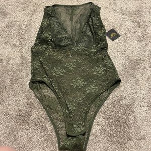NWT olive green lace lingerie/bodysuit